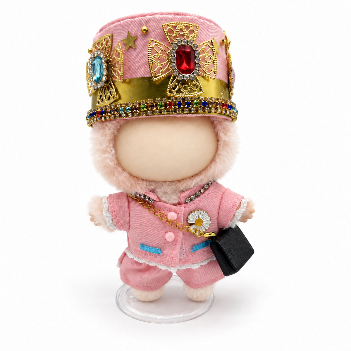Royal Pink Jewel Crown Outfit for 17cm Doll
