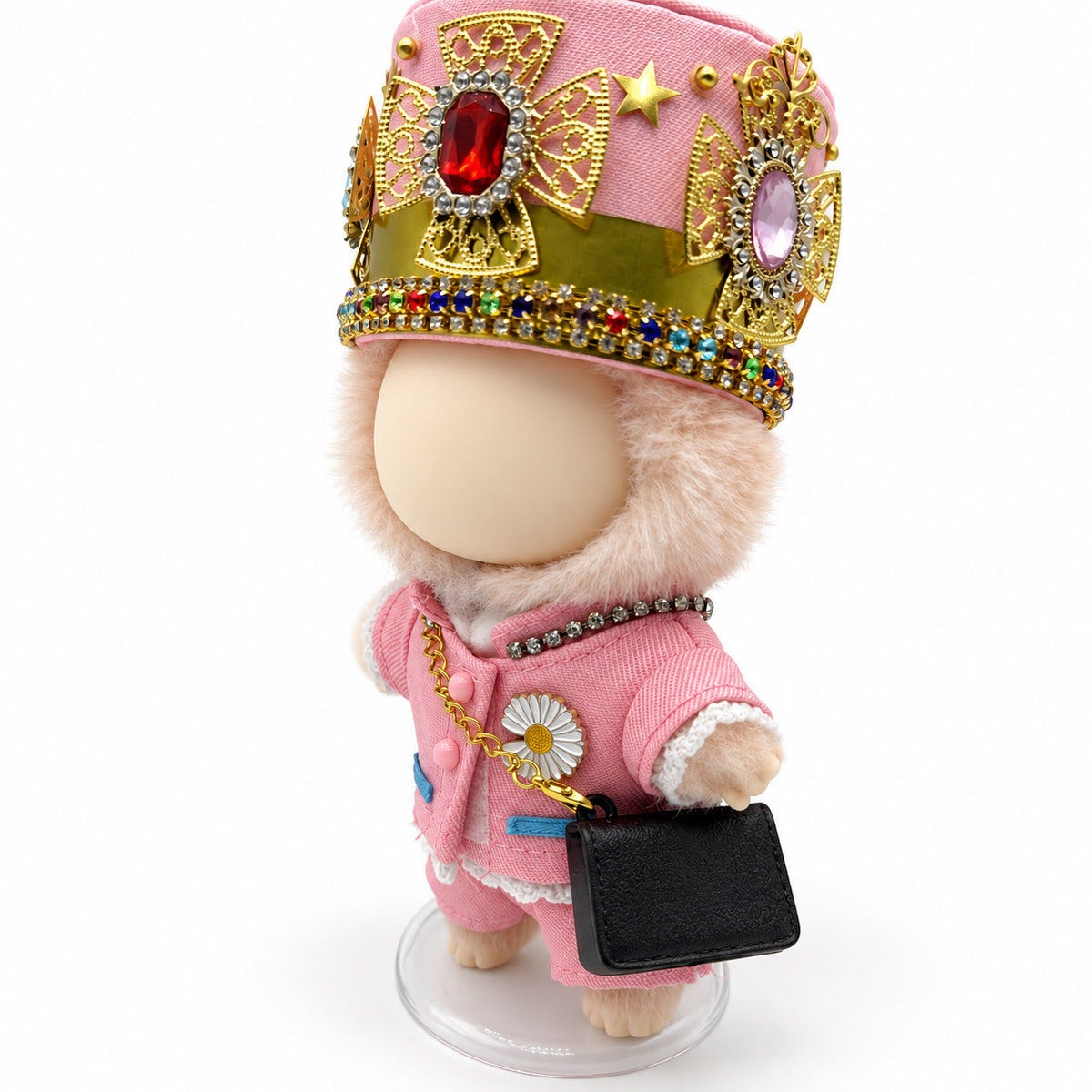 Royal Pink Jewel Crown Outfit for 17cm Doll