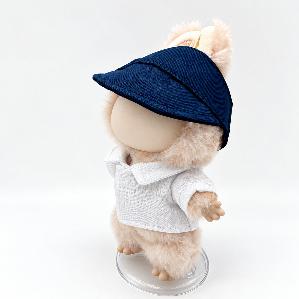 White Sailor Shirt & Navy Visor Set for 17cm Doll