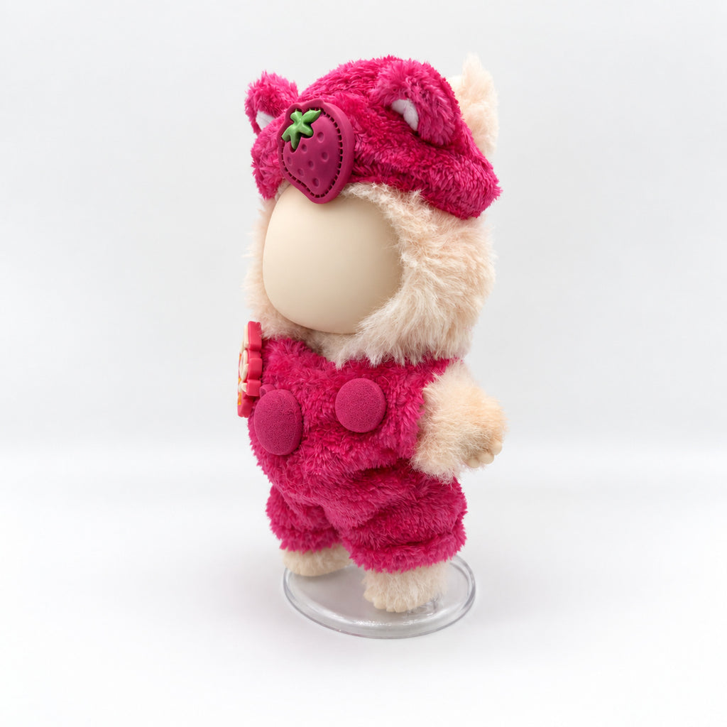 Fuchsia Bear Plush Romper for 17cm Doll