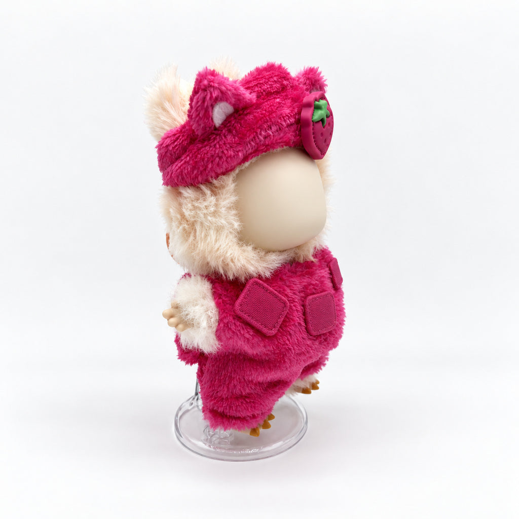 Fuchsia Bear Plush Romper for 17cm Doll