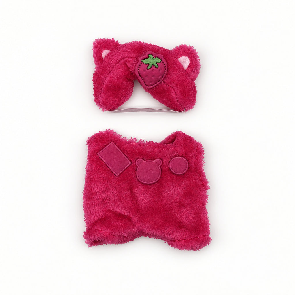 Fuchsia Bear Plush Romper for 17cm Doll