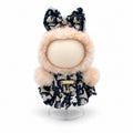 Navy Tweed Bow Dress for 17cm Doll