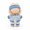 Sky Blue Gingham Outfit & Visor for 17cm Doll
